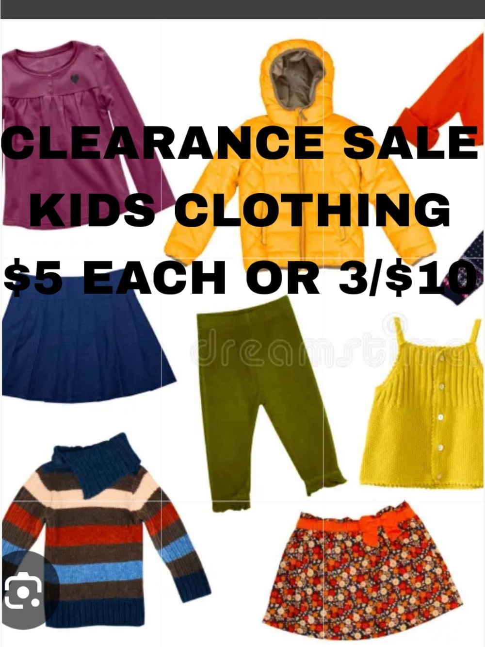 Clearance Kids Clothing $5- 3/$10